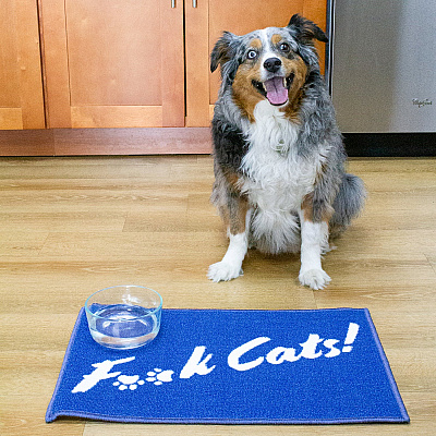 Pet Mat 16x24 F Cats Blue, 1 Each (PM-16X24-FCATS-BL)
