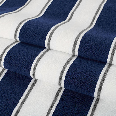 Aston & Arden Pinstripe Beach Towel 35x70 Navy/grey, 1 Each (P-BT-PINSTR-25BGY)
