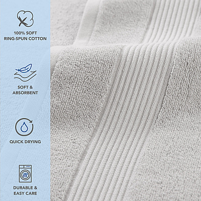 Host & Home Bath Towel 27x54 Light Grey, Pack Of 4 (BT-HH2754-15-LGY)