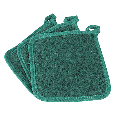 Cooks Linen Pot Holder 7x7 Green, Pack Of 12 (PNP-POT-GREEN)