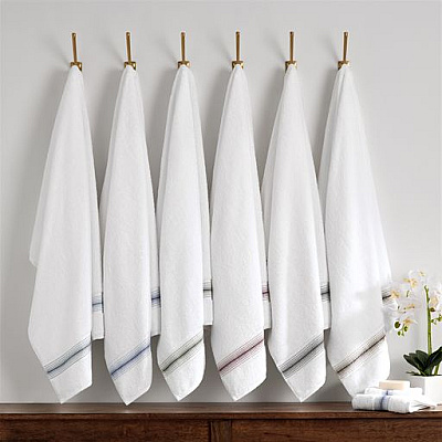 Aston & Arden Turkish Striped Bath Towel 30x60 Sage, Pack Of 2 (PNP-BT-STT3060-18SGE)