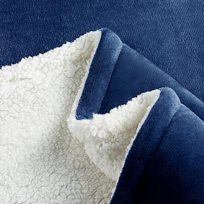 Host & Home Plush To Sherpa Bed Blanket Queen Navy, 1 Blanket (P-BKTPF-9090-NV)