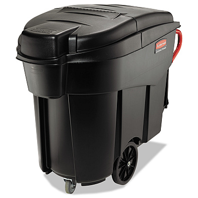Rubbermaid Commercial Mega BRUTE Mobile Container, 120 gal, Plastic, Black (RCP9W73BLA)