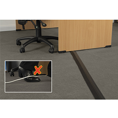 D-Line Medium-Duty Floor Cable Cover, 2.75 x 0.5 x 6 ft, Black (DLNFC68B)