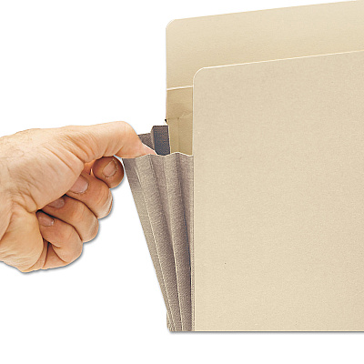 Smead Manila End Tab File Pockets with Tear Resistant Gussets, 3.5" Expansion, Legal Size, Manila, 10/Box (SMD76164)
