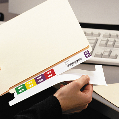 Smead Color-Coded Smartstrip Refill Label Forms, Inkjet Printer, Assorted, 1.5 x 7.5, White, 250/Pack (SMD66006)