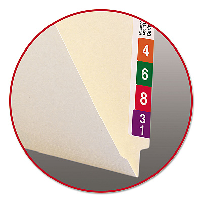 Smead Heavyweight Manila End Tab Folders, 9.5" High Front, Straight Tabs, Legal Size, 0.75" Expansion, Manila, 100/Box (SMD27100)