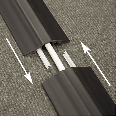 D-Line Medium-Duty Floor Cable Cover, 2.75 x 0.5 x 6 ft, Black (DLNFC68B)