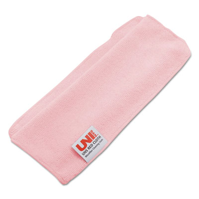 Boardwalk Lightweight Microfiber Cleaning Cloths, 16 x 16, Pink, 24/Pack (BWK16REDCLOTH)
