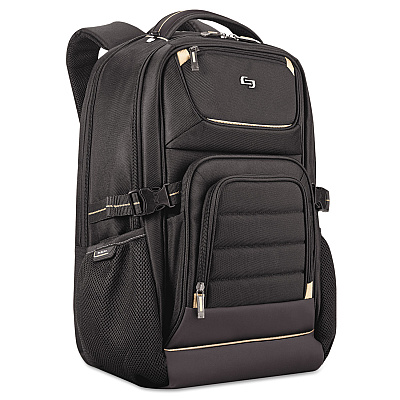 Solo Pro Backpack, Fits Devices Up to 17.3", Polyester, 12.25 x 6.75 x 17.5, Black (USLPRO7424)