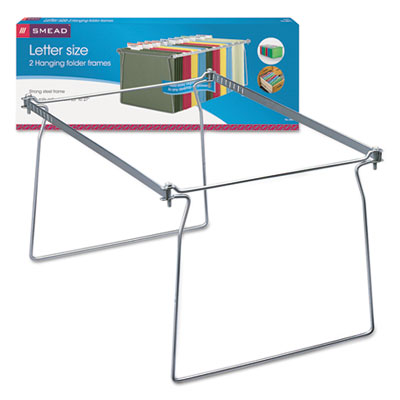 Smead Steel Hanging Folder Drawer Frame, Letter Size, 23" to 27" Long, Gray, 2/Pack (SMD64872)