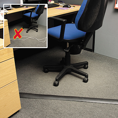 D-Line Light Duty Floor Cable Cover, 72" x 2.5" x 0.5", Black (DLNCC1)