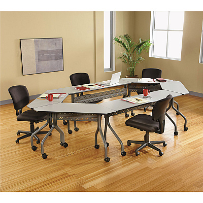 Iceberg OfficeWorks Mobile Training Table, Rectangular, 60" x 18" x 29", Gray/Charcoal (ICE68057)
