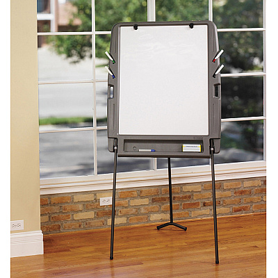 Iceberg Ingenuity Portable Flipchart Easel with Dry Erase Surface, 35 x 30, 73" Tall Easel, Charcoal Polyethylene Frame (ICE30227)