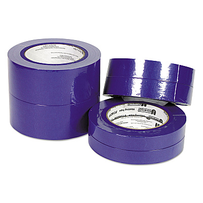 Universal Premium Blue Masking Tape with UV Resistance, 3" Core, 24 mm x 54.8 m, Blue, 2/Pack (UNVPT14025)