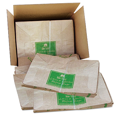 General Lawn/Leaf Bags, Self-Standing, Open-Face, 30 gal, 16" x 35", Kraft, 50/Box (BAGRBR30105BO)