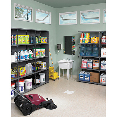 Tennsco Closed Commercial Steel Shelving, Six-Shelf, 36w x 12d x 75h, Medium Gray (TNNESPC61236MGY)