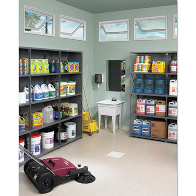Tennsco Closed Commercial Steel Shelving, Five-Shelf, 36w x 12d x 75h, Medium Gray (TNNESPC1236MGY)