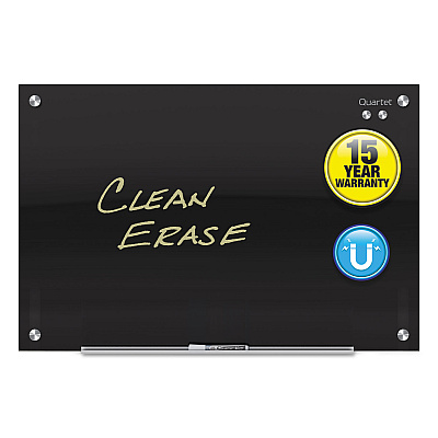 Quartet Infinity Glass Marker Board, 48 x 36, Black Surface (QRTG4836B)