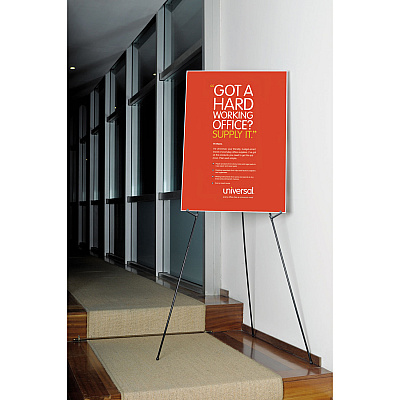 Universal Instant Setup Foldaway Easel, Adjusts 15" to 61" High, Steel, Black (UNV43029)