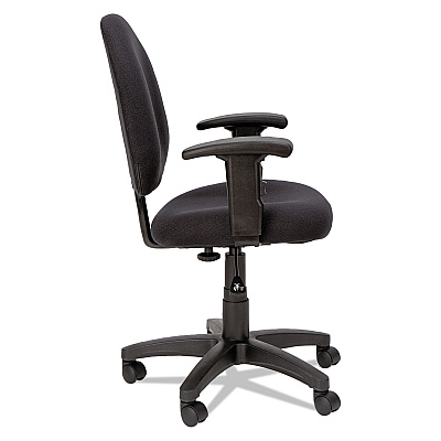 Alera Essentia Series Swivel Task Chair with Adjustable Arms, Supports Up to 275 lb, 17.71" to 22.44" Seat Height, Black (ALEVTA4810)