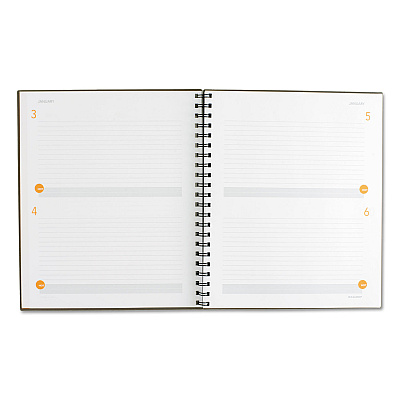 AT-A-GLANCE Plan. Write. Remember. Planning Notebook Two Days Per Page , 11 x 8.38, Gray Cover, Undated (AAG80620430)