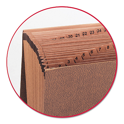 Smead TUFF Expanding Wallet, 31 Sections, Elastic Cord Closure, 1/15-Cut Tabs, Legal Size, Redrope (SMD70369)