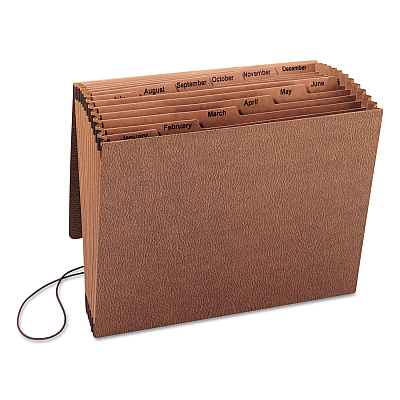 Smead TUFF Expanding Wallet, 12 Sections, Elastic Cord Closure, 1/6-Cut Tabs, Letter Size, Redrope (SMD70388)