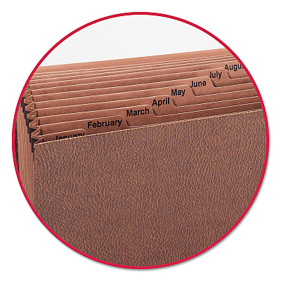 Smead TUFF Expanding Wallet, 12 Sections, Elastic Cord Closure, 1/12-Cut Tabs, Legal Size, Redrope (SMD70390)