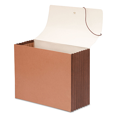 Smead TUFF Expanding Wallets, 7" Expansion, 1 Section, Elastic Cord Closure, Letter Size, Redrope (SMD71165)