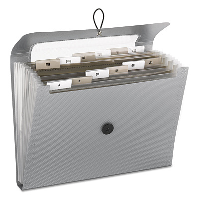 Smead Step Index Organizer, 12 Sections, Cord/Hook Closure, 1/6-Cut Tabs, Letter Size, Silver (SMD70903)