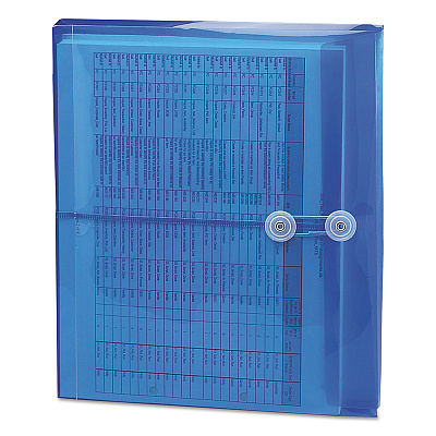 Smead Poly String and Button Interoffice Envelopes, Open-Side (Horizontal), 9.75 x 11.63, Transparent Blue, 5/Pack (SMD89522)