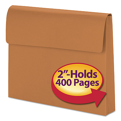 Smead Expanding Wallet with Hook and Loop Closure, 2" Expansion, 1 Section, Hook/Loop Closure, Letter Size, Redrope (SMD77142)