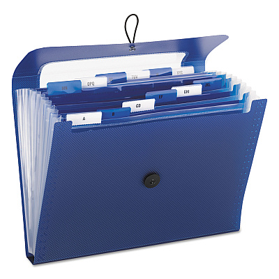 Smead Step Index Organizer, 12 Sections, Cord/Hook Closure, 1/6-Cut Tabs, Letter Size, Navy (SMD70902)