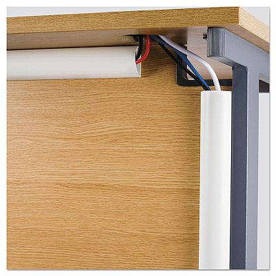 D-Line Decorative Mini Cord Cover, 60" x 1.25" x 0.5" Covers, White (DLNR5FT3015W)