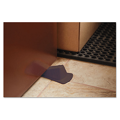 Master Caster Giant Foot Doorstop, No-Slip Rubber Wedge, 3.5w x 6.75d x 2h, Brown, 2/Pack (MAS00969)