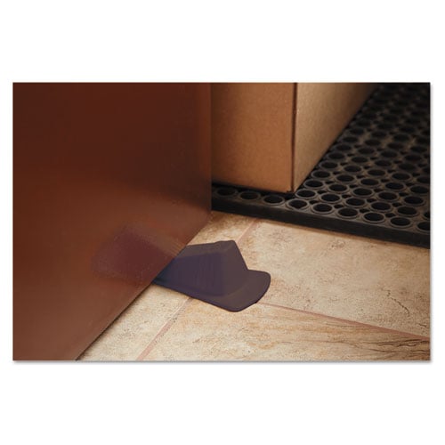 Master Caster Giant Foot Doorstop, No-Slip Rubber Wedge, 3.5w x 6.75d x 2h, Brown, 2/Pack (00969)