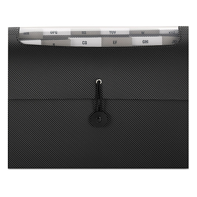Smead Step Index Organizer, 12 Sections, Cord/Hook Closure, 1/6-Cut Tabs, Letter Size, Black (SMD70901)