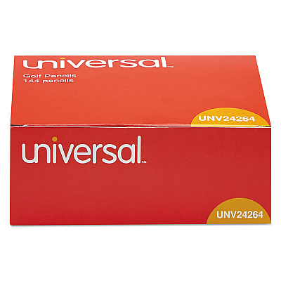 Universal Golf and Pew Pencil, HB (#2), Black Lead, Yellow Barrel, 144/Box (UNV24264)