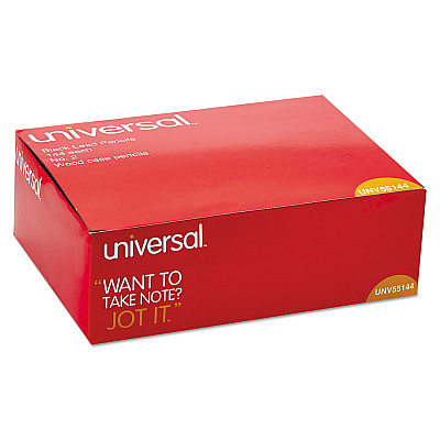 Universal #2 Woodcase Pencil Value Pack, HB (#2), Black Lead, Yellow Barrel, 144/Box (UNV55144)