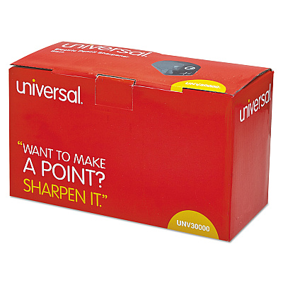 Universal Electric Pencil Sharpener, AC-Powered, 3.13 x 5.75 x 4, Black (UNV30010)