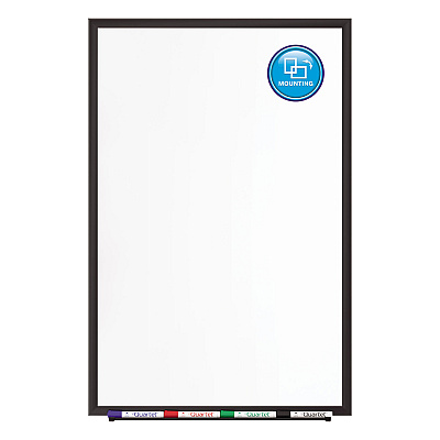 Quartet Classic Series Porcelain Magnetic Dry Erase Board, 60 x 36, White Surface, Black Aluminum Frame (QRT2545B)