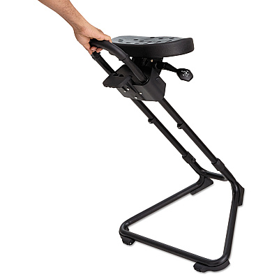 Alera SS Series Sit/Stand Adjustable Stool, Supports Up to 300 lb, Black (ALESS600)