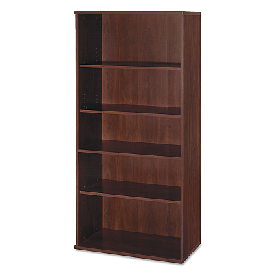 Bush Series C Collection Bookcase, Five-Shelf, 35.63w x 15.38d x 72.78h, Hansen Cherry (BSHWC24414)