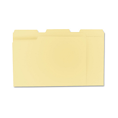 Universal Top Tab File Folders, 1/3-Cut Tabs: Assorted, Letter Size, 0.75" Expansion, Manila, 100/Box (UNV12113)