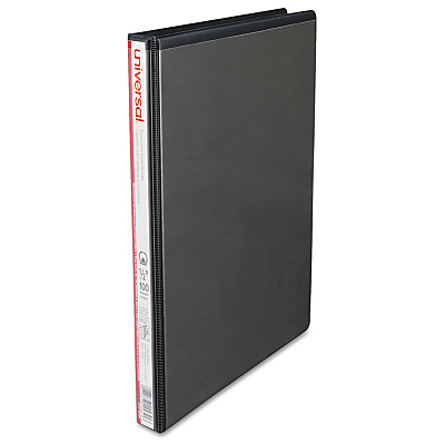 Universal Economy Round Ring View Binder, 3 Rings, 0.5" Capacity, 11 x 8.5, Black (UNV20951)