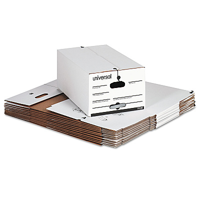 Universal Economical Easy Assembly Storage Files, Legal Files, White, 12/Carton (UNV75130)