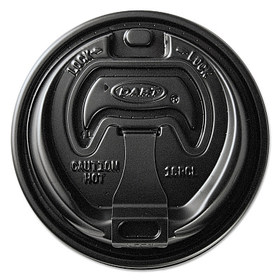 Dart Optima Reclosable Lids for Hot Paper Cups, Fits 10 oz to 24 oz Cups, Black, 1,000/Carton (SCCOPT316B)