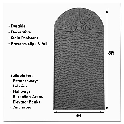 Guardian EcoGuard Diamond Floor Mat, Single Fan, 48 x 96, Charcoal (MLLEGDSF040804)