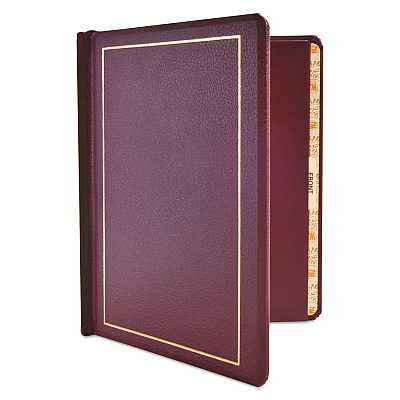 Wilson Jones Binder for Corporation Minutes, 3 Posts, 2" Capacity, 11 x 8.5, Red w/Gold Trim (WLJ39611)